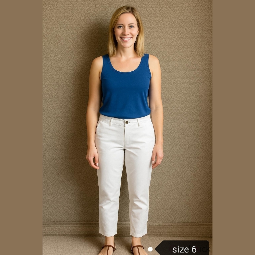 White Ankle Crop Jeans Capri Pants Size 6
